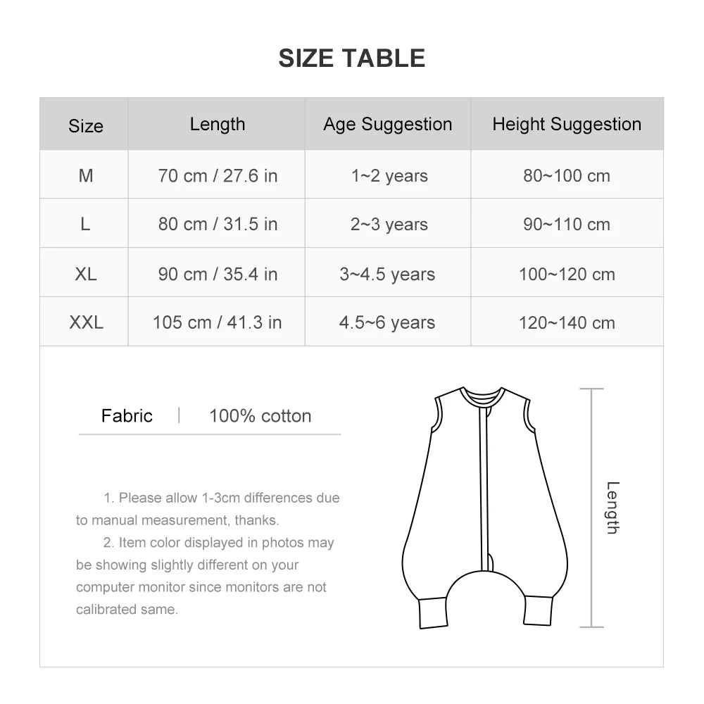 SweetDreams™ Cotton Sleepsack: Summer Vest for Kids 1-6 Years with Fresh Grass Print