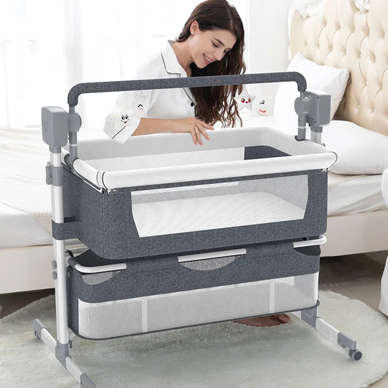 PeacefulSlumber™ Electric Rocking Cradle: Newborn Co-Sleeper & Bassinet