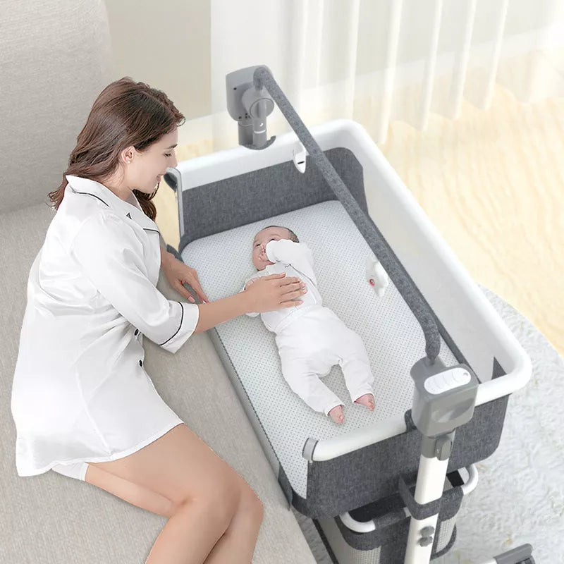 PeacefulSlumber™ Electric Rocking Cradle: Newborn Co-Sleeper & Bassinet