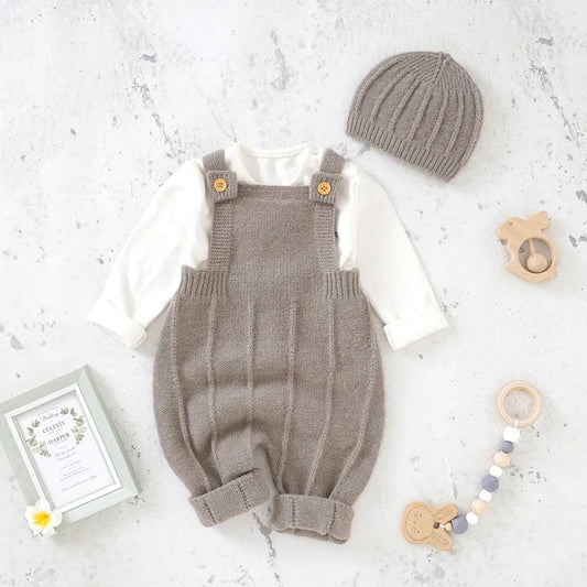 ChicKnit™ - Sleeveless Romper & Beanie Set for Stylish Infants