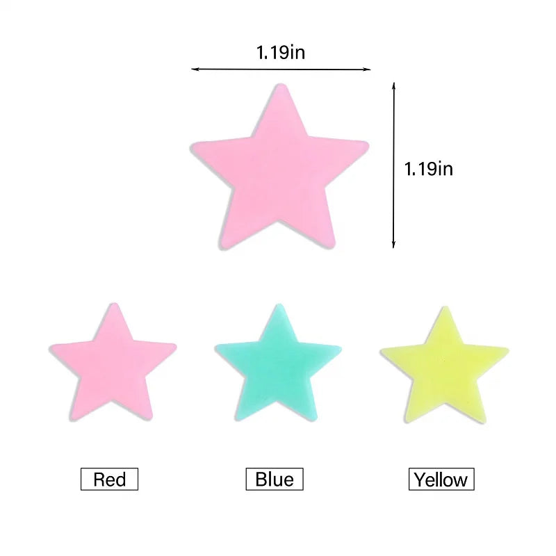 StarryGlow 3D Luminous Stars: 50Pcs Glow in the Dark Ceiling & Wall Stickers