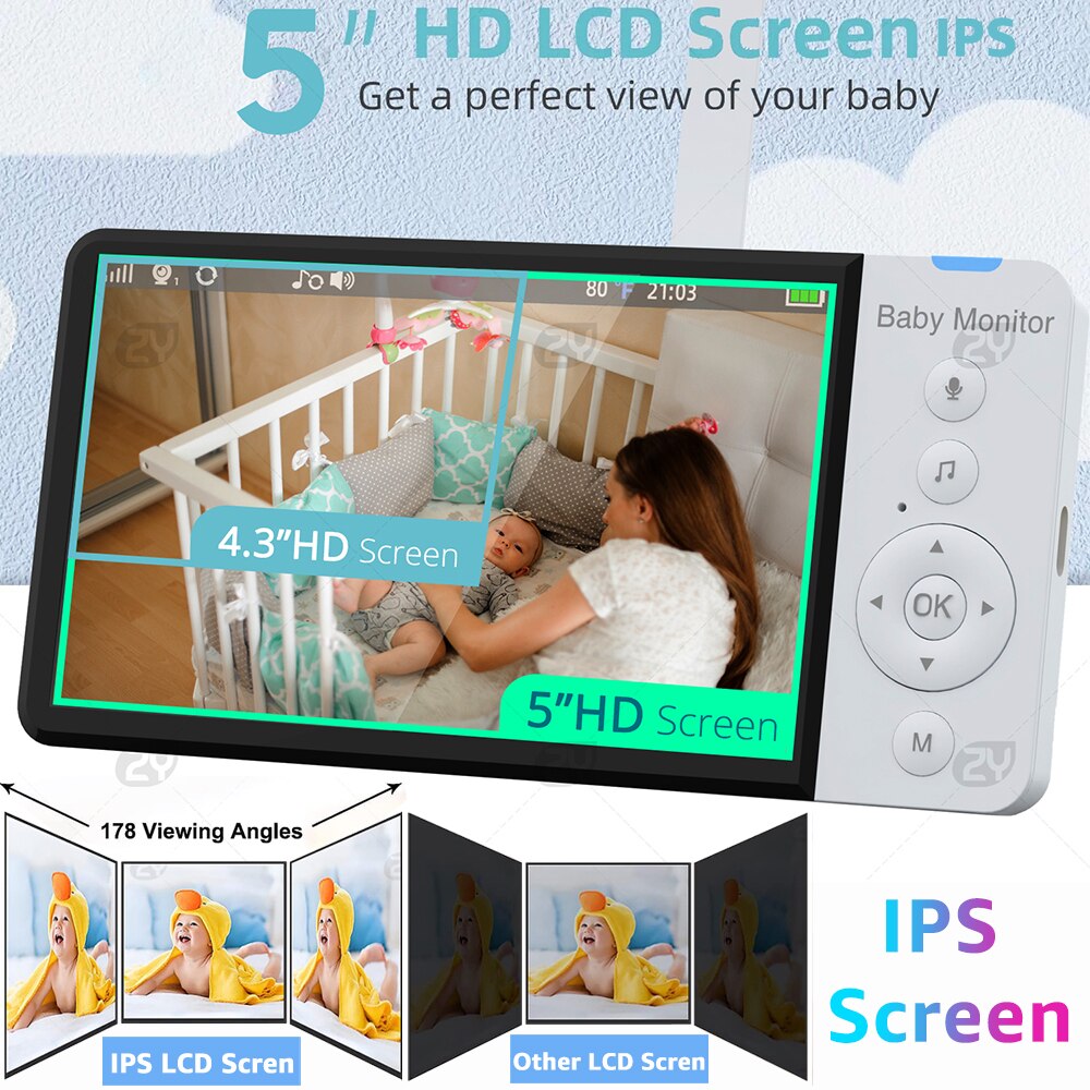 WatchfulGuard™ 5.0-Inch Wireless Video Baby Monitor