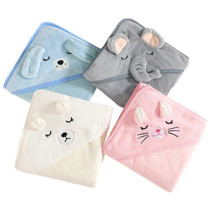 CozyCritter™ Hooded Baby Towel - Plush Comfort for Bath & Playtime