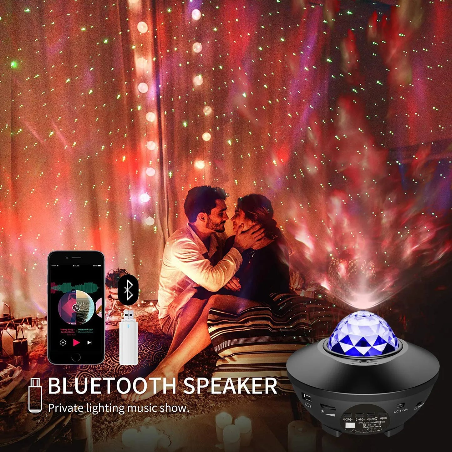 CosmoDreams™ Galaxy Projector - Starry Night Light with Ocean Wave Music for Magical Bedroom Ambiance