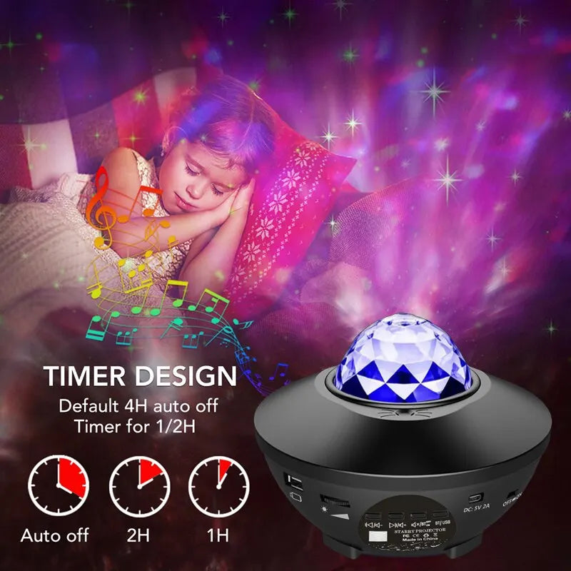 CosmoDreams™ Galaxy Projector - Starry Night Light with Ocean Wave Music for Magical Bedroom Ambiance