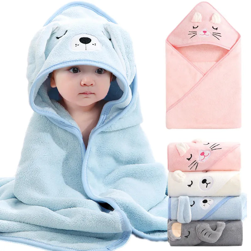 CozyCritter™ Hooded Baby Towel - Plush Comfort for Bath & Playtime