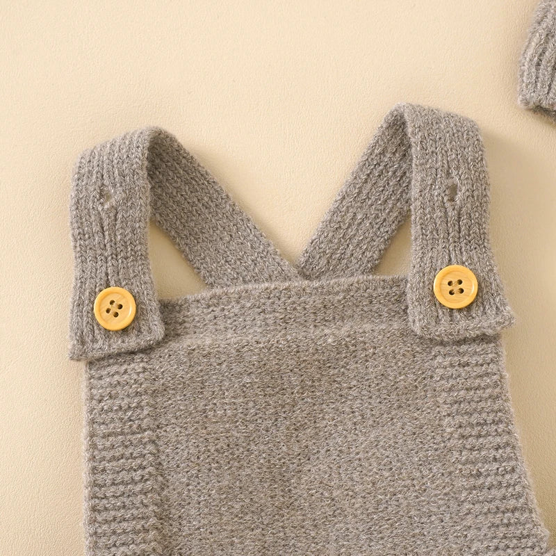 ChicKnit™ - Sleeveless Romper & Beanie Set for Stylish Infants