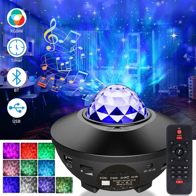 CosmoDreams™ Galaxy Projector - Starry Night Light with Ocean Wave Music for Magical Bedroom Ambiance