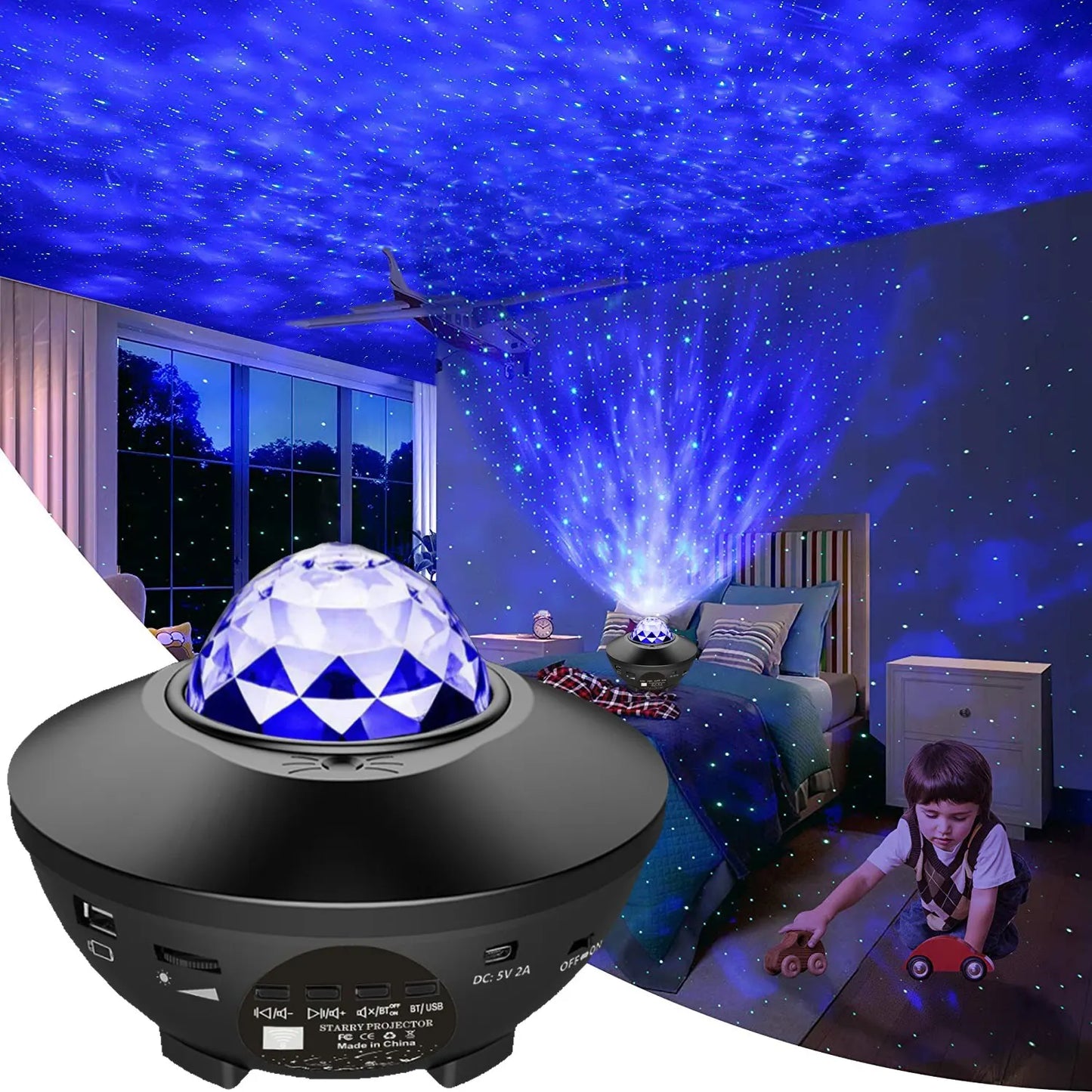 CosmoDreams™ Galaxy Projector - Starry Night Light with Ocean Wave Music for Magical Bedroom Ambiance