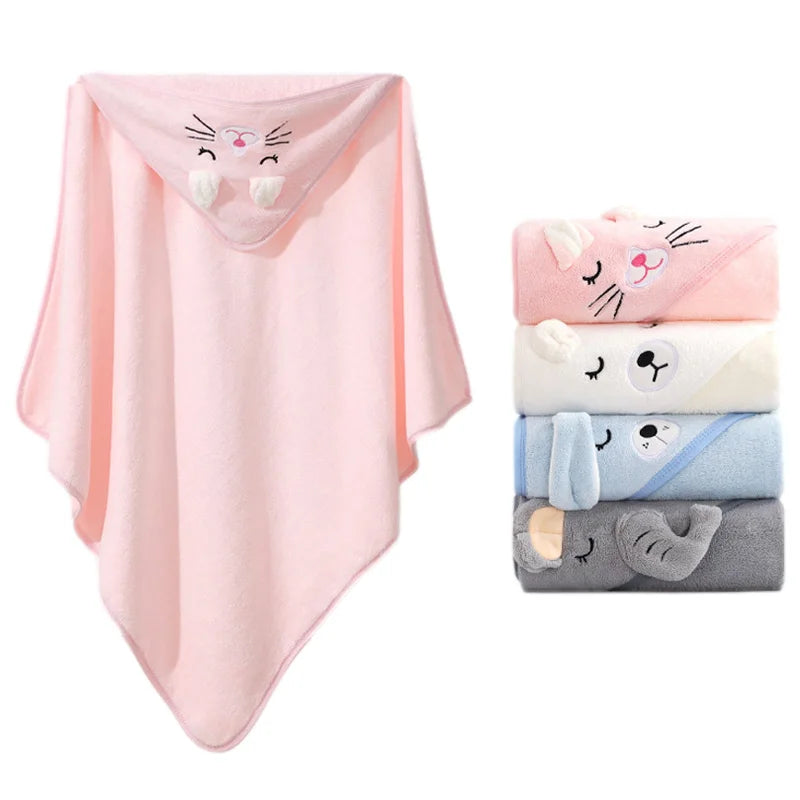 CozyCritter™ Hooded Baby Towel - Plush Comfort for Bath & Playtime